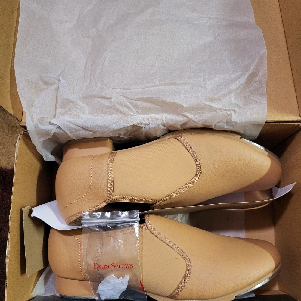 Tan Dance Shoes with Extra Screws